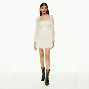 WILFRED Women's Large Tempest Mini Dress Light Birch NWT Bridal Bride Wedding
